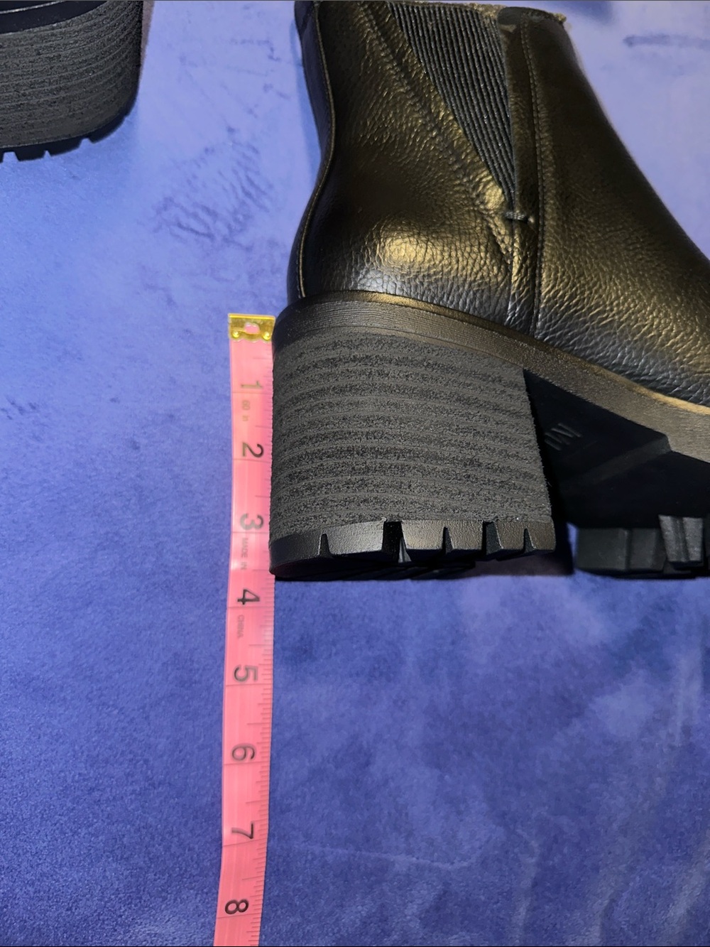 MIA Black Chunky Lug Chelsea Booties - Picture 7 of 8